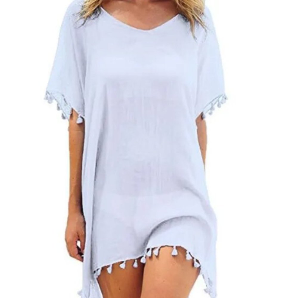 White Tassel Women's Cover Up